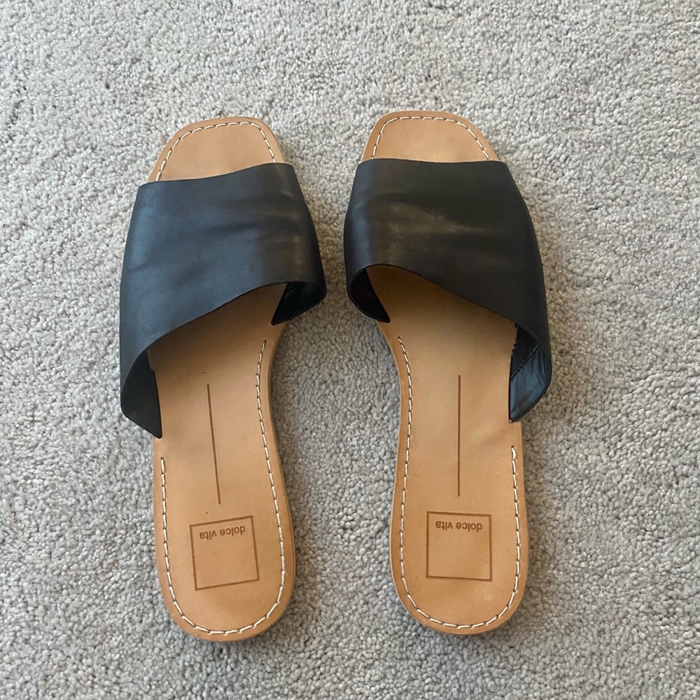 Dolce Vita Black Leather Sandals